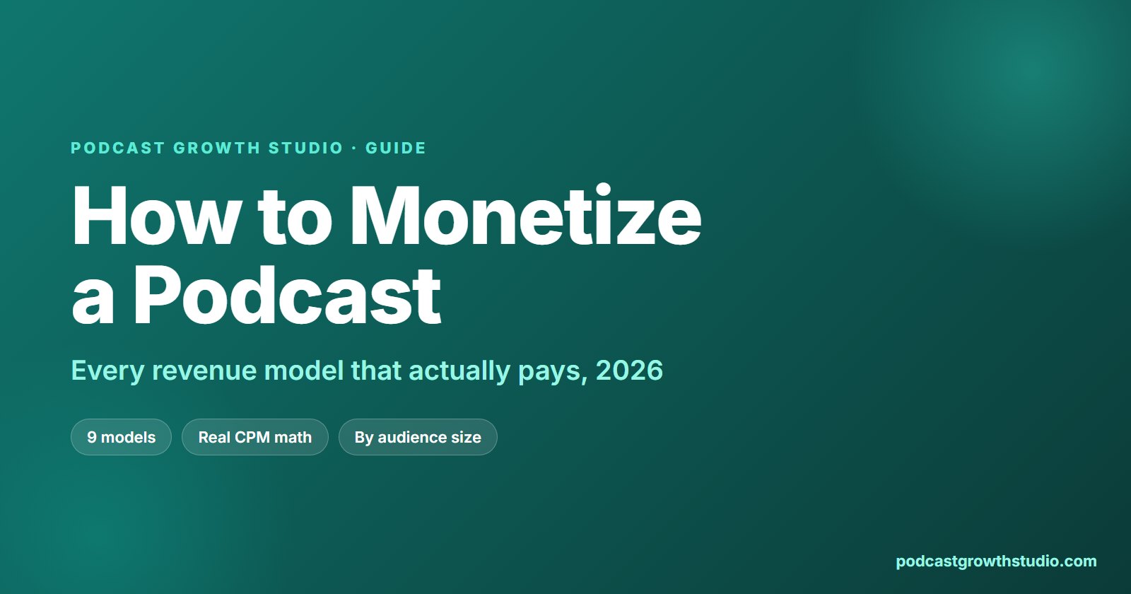 How to monetize a podcast in 2026, every revenue model, from Podcast Growth Studio